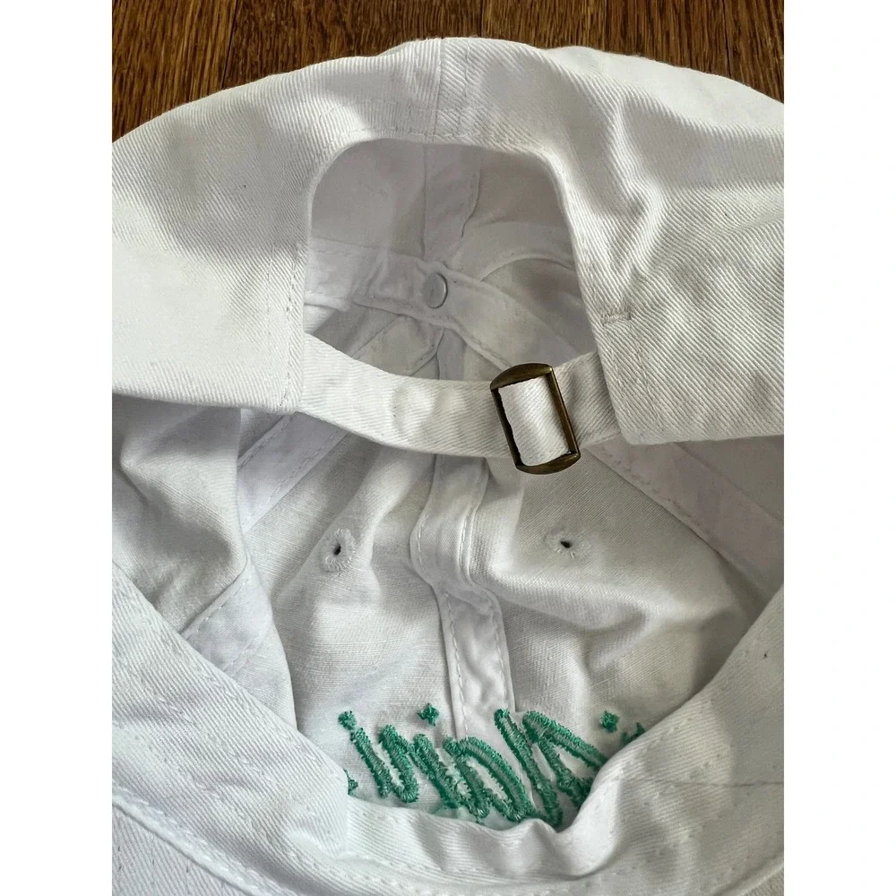 Alani Nu Energy Drink Baseball Cap White Teal Embroidered Adjustable Hat Fitness